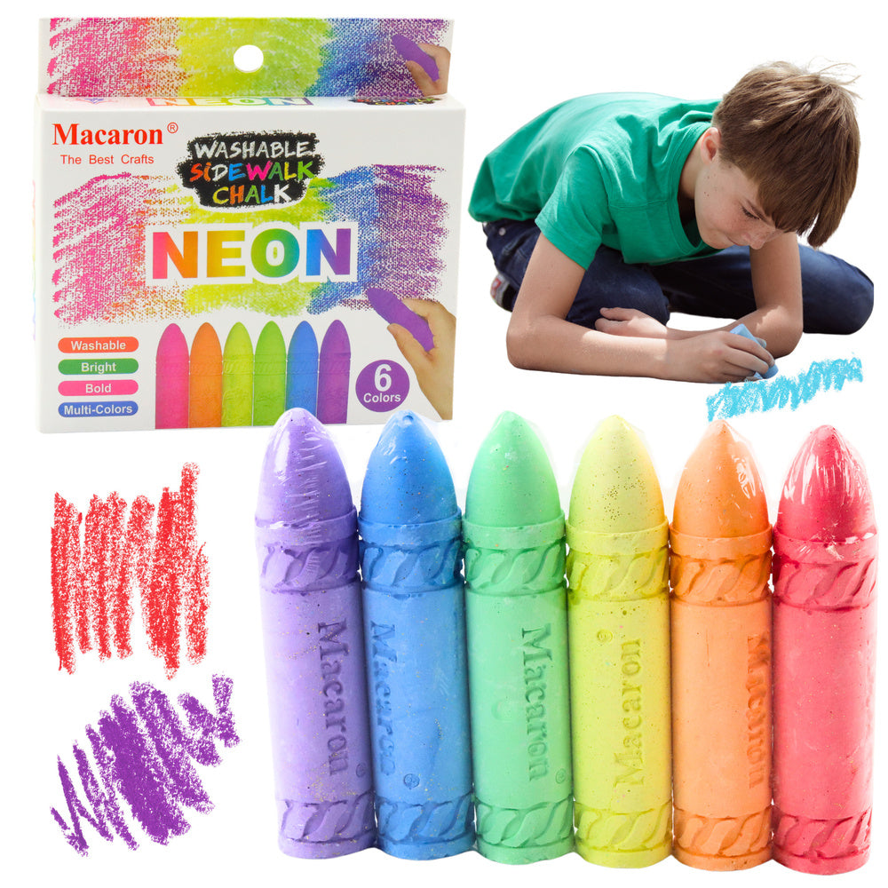 Chalk – Neon-Colored Chalk for Blackboards and Sidewalks, Set of 6 - Carlat