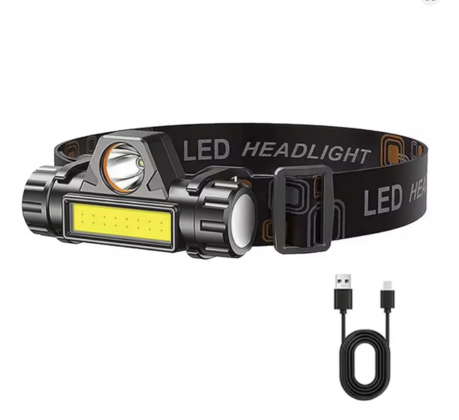 Rechargeable COB LED Headlamp 300LM with Magnetic Base – IPX4 Waterproof