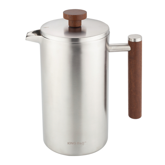 Coffee – Coffee maker, French press, 1 L, double-walled, wooden handle - Carlat