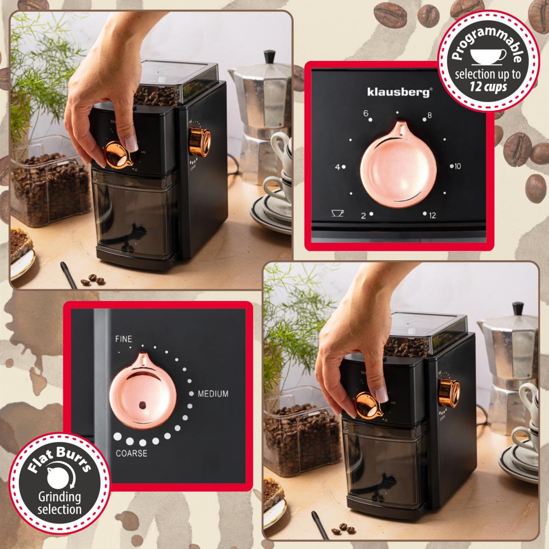Coffee – Electric coffee grinder with adjustable grind settings, Klausberg KB-9010 - Carlat