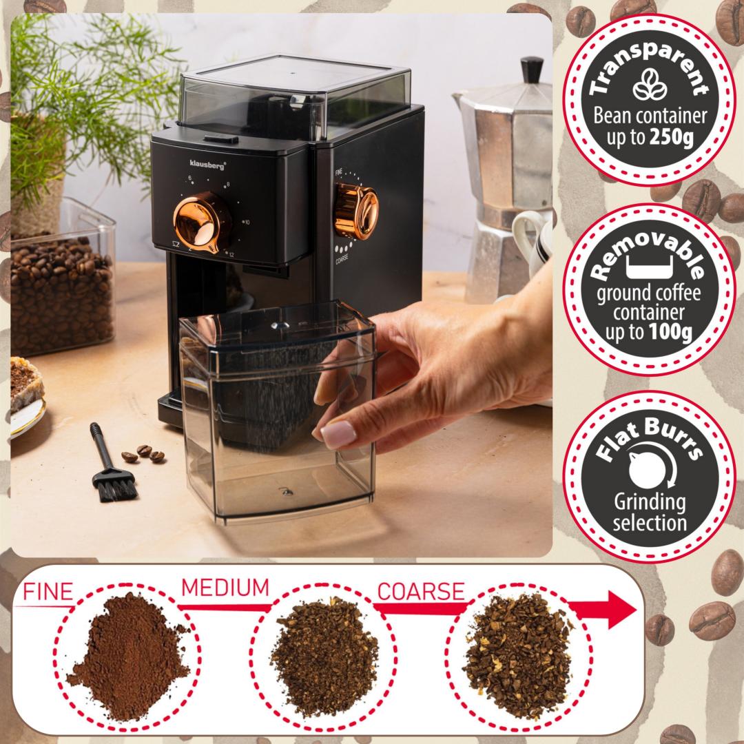 Coffee – Electric coffee grinder with adjustable grind settings, Klausberg KB-9010 - Carlat