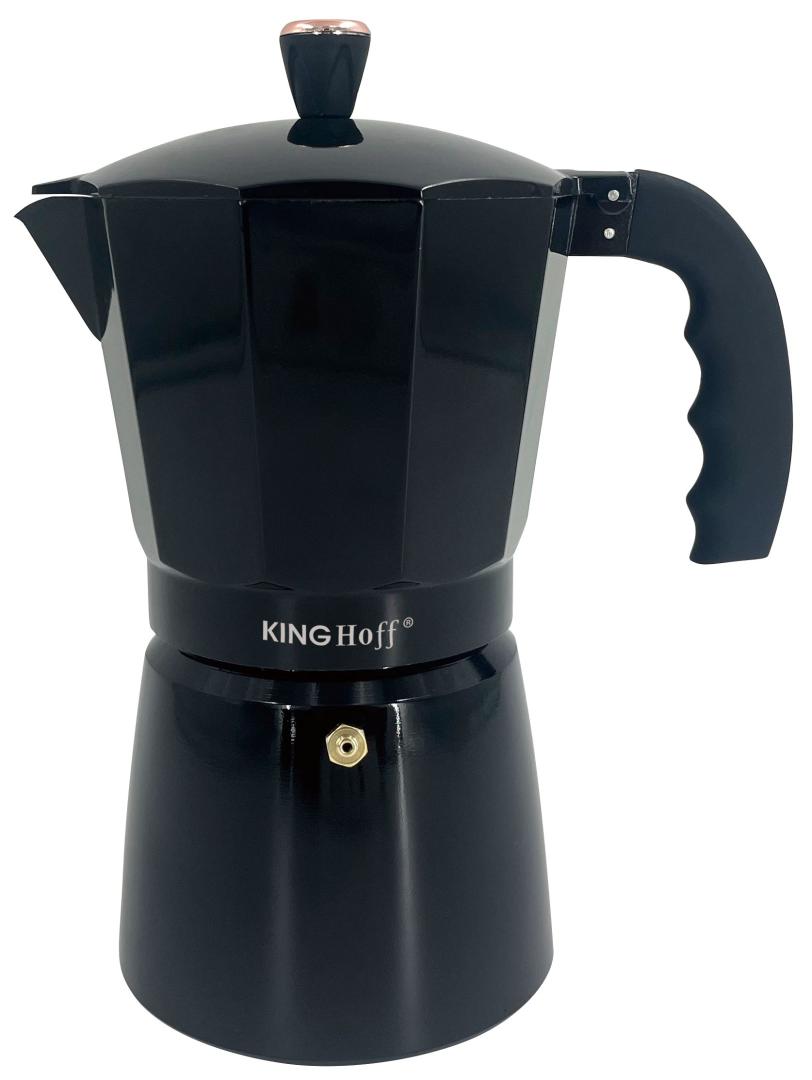 Coffee – Espresso maker, aluminum, 12 cups, black/rose gold, Kinghoff, KH-1885 - Carlat