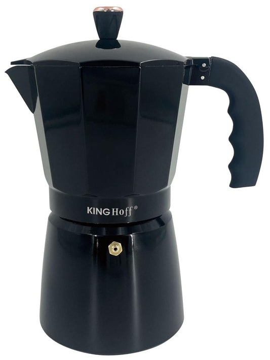 Coffee – Espresso maker, aluminum, 12 cups, black/rose gold, Kinghoff, KH-1885 - Carlat