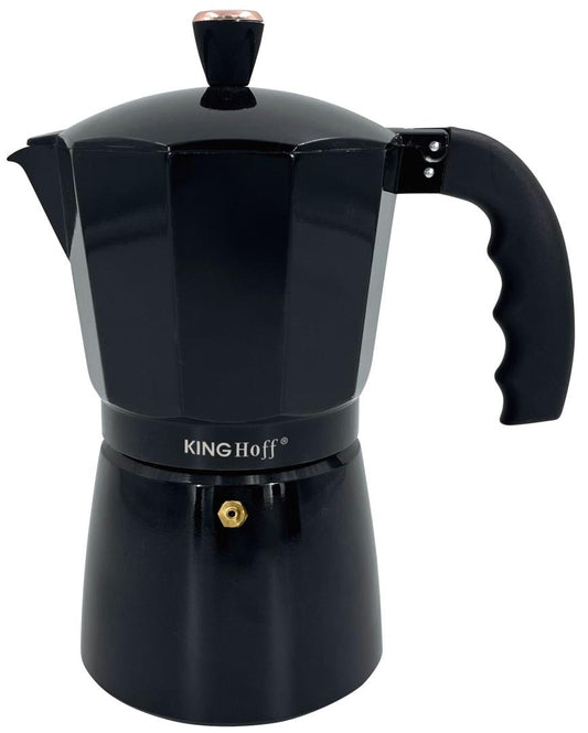 Coffee – Espresso maker, aluminum, 9 cups, black/rose gold, Kinghoff, KH-1884 - Carlat