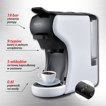 Coffee Makers – CR 4414 White Multi-Capsule Espresso Machine - Carlat