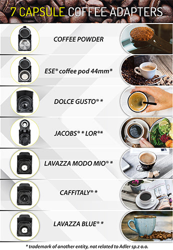 Coffee Makers – CR 4414 White Multi-Capsule Espresso Machine - Carlat