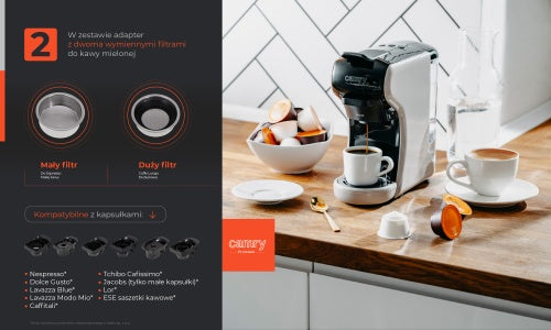 Coffee Makers – CR 4414 White Multi-Capsule Espresso Machine - Carlat