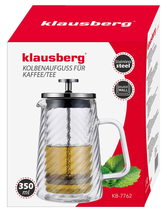 Coffee Makers – Piston-style coffee/tea maker, glass, 0.35 L, Klausberg, KB-7762 - Carlat