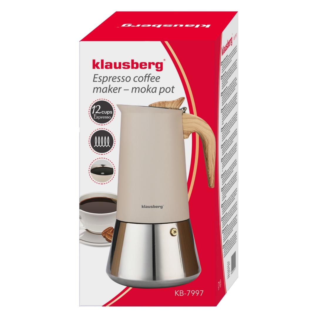 Coffee Makers – Steel Espresso Maker, 600 ml, Induction, Klausberg KB-7997 - Carlat