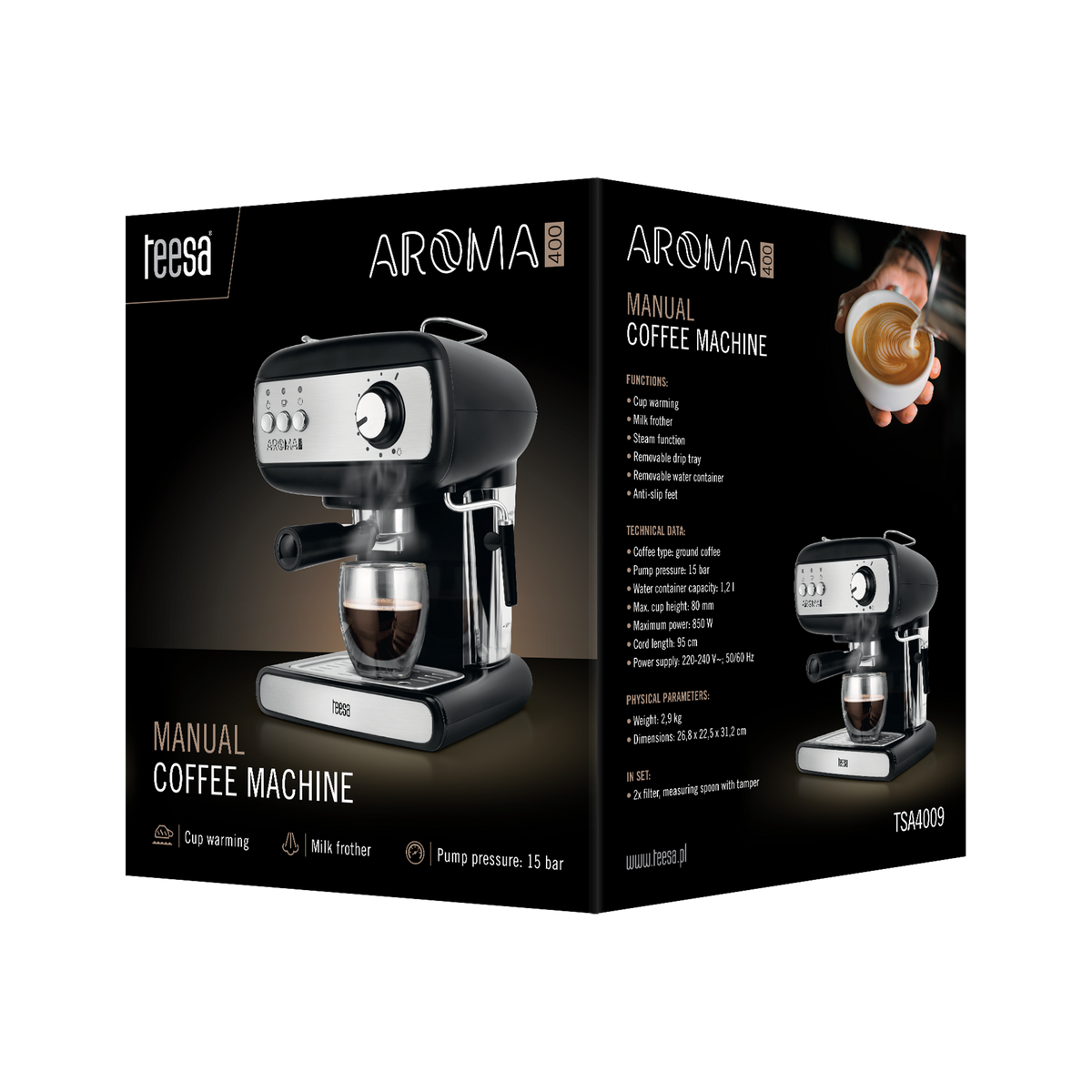 Coffee Makers – TEESA AROMA 400 Piston Coffee Maker - Carlat