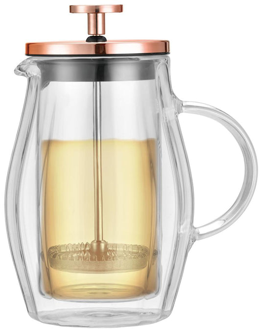 Coffee – Piston-style coffee/tea infuser, glass, copper color, 0.35 L, Klausberg - Carlat