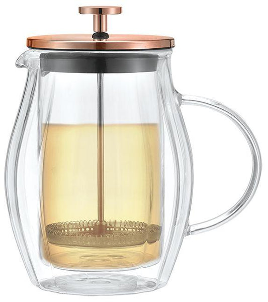 Coffee – Piston-style coffee/tea maker, glass, copper color, 0.60 L, Klausberg - Carlat