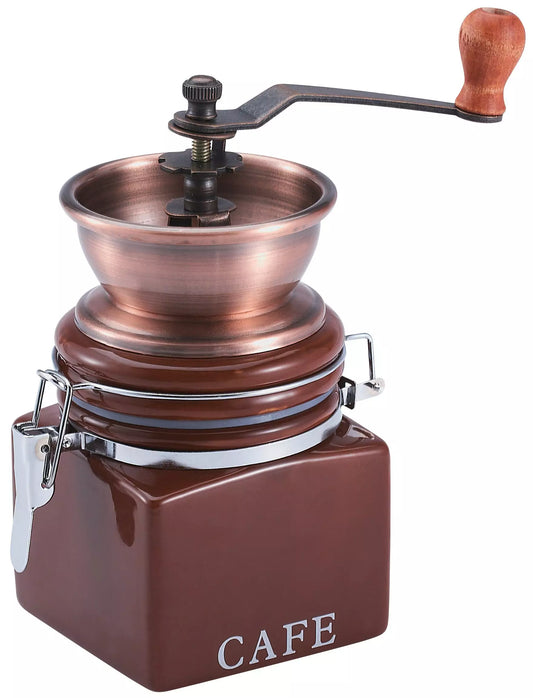 Coffee grinder, ceramic, 8 x 8.5 x 18 cm, Kinghoff brown - Carlat