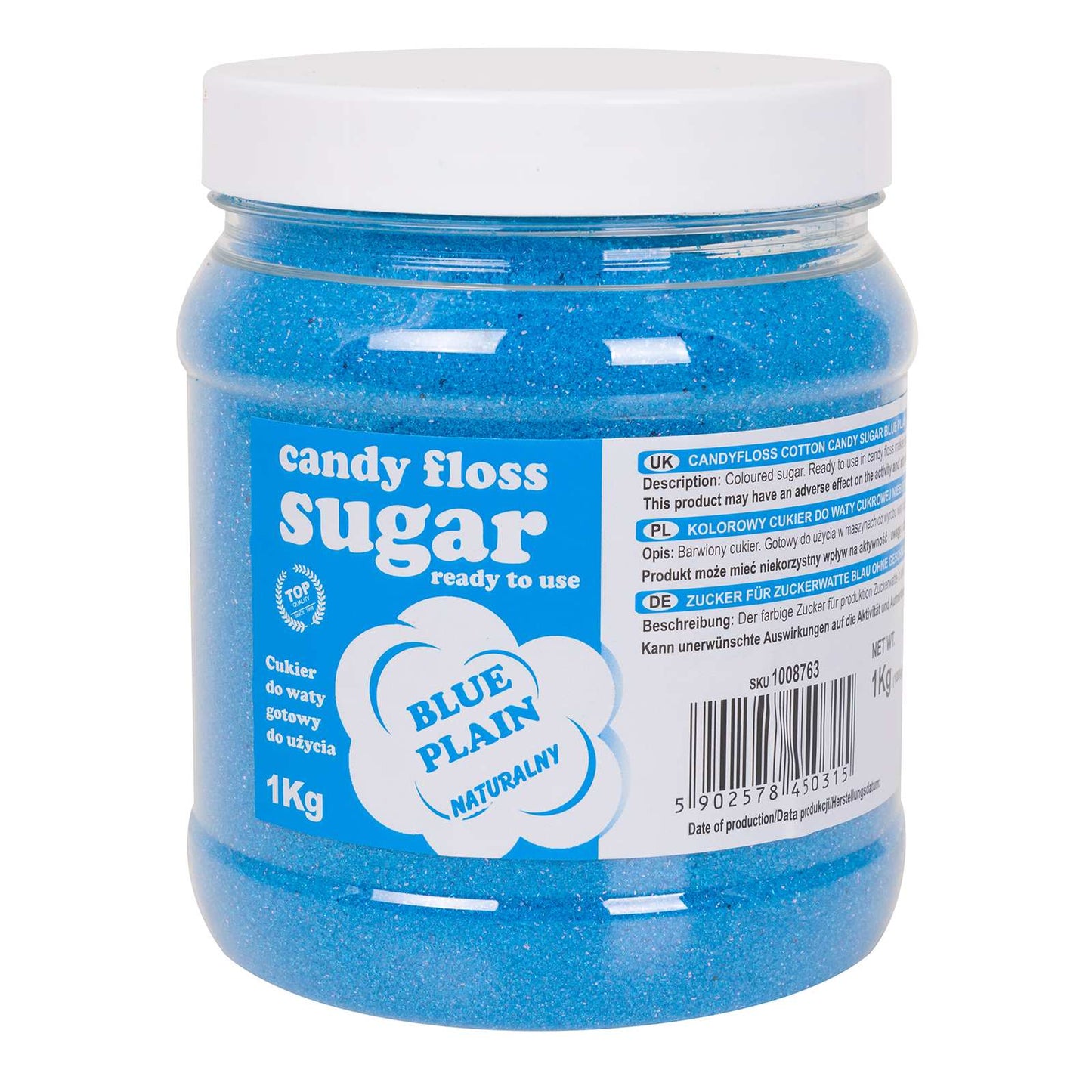 Colorful sugar for cotton candy blue natural taste cotton sugar 1kg - Carlat