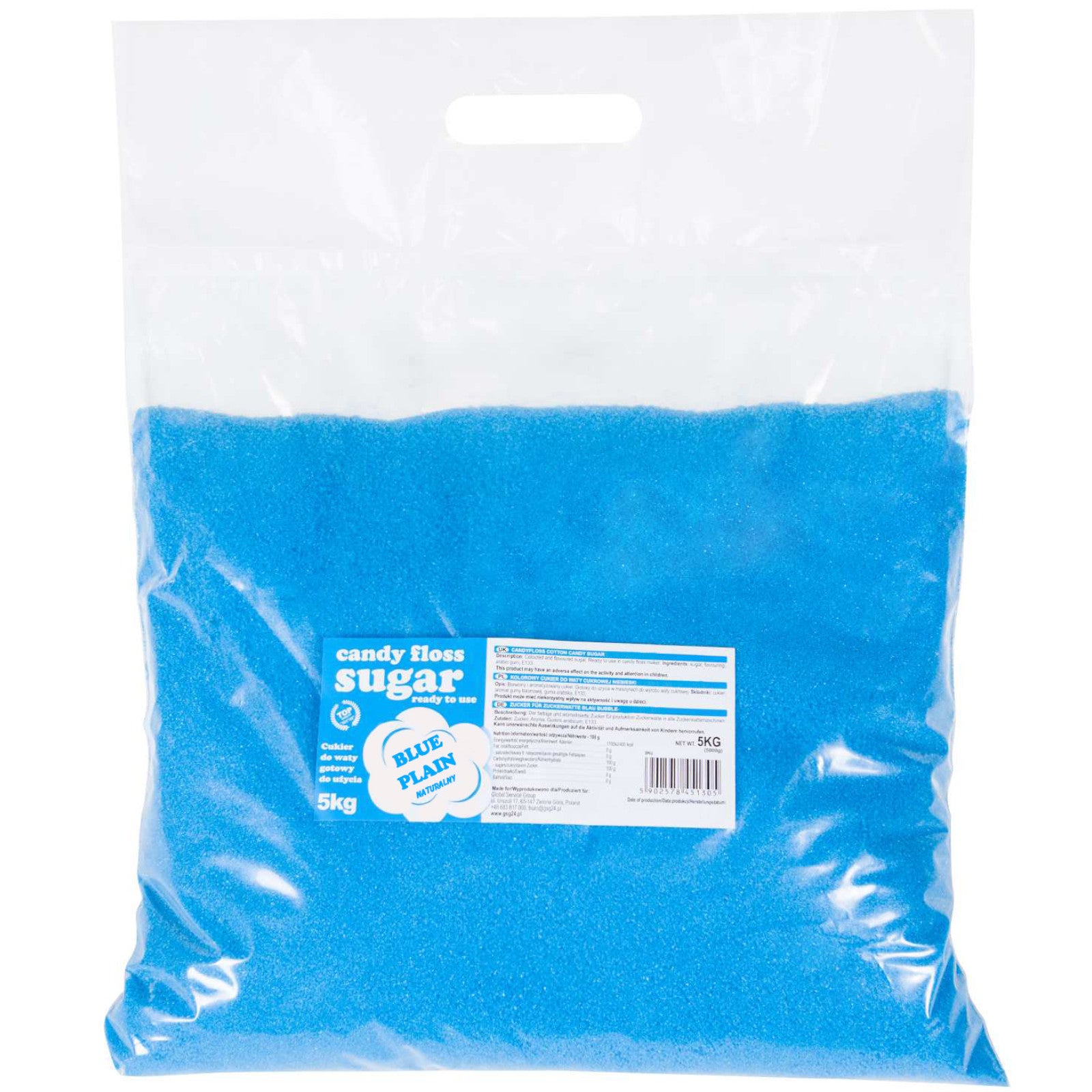 Coloured sugar for cotton cotton red with natural flavor 5kg - Carlat