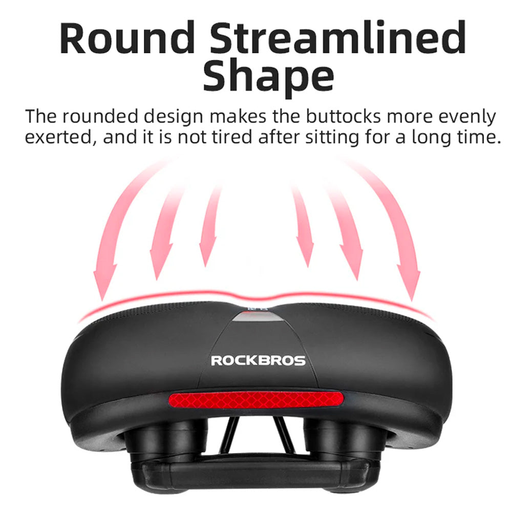 Comfortable bicycle saddle with reflectors - black and red - Carlat