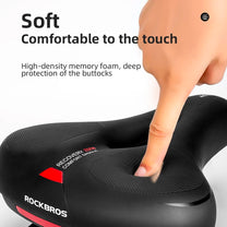 Comfortable bicycle saddle with reflectors - black and red - Carlat