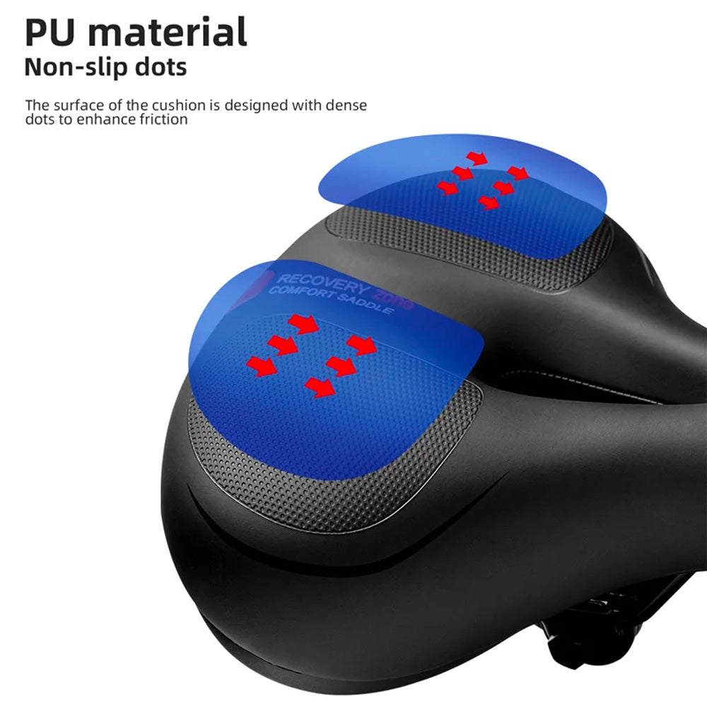 Comfortable bicycle saddle with reflectors - black and red - Carlat