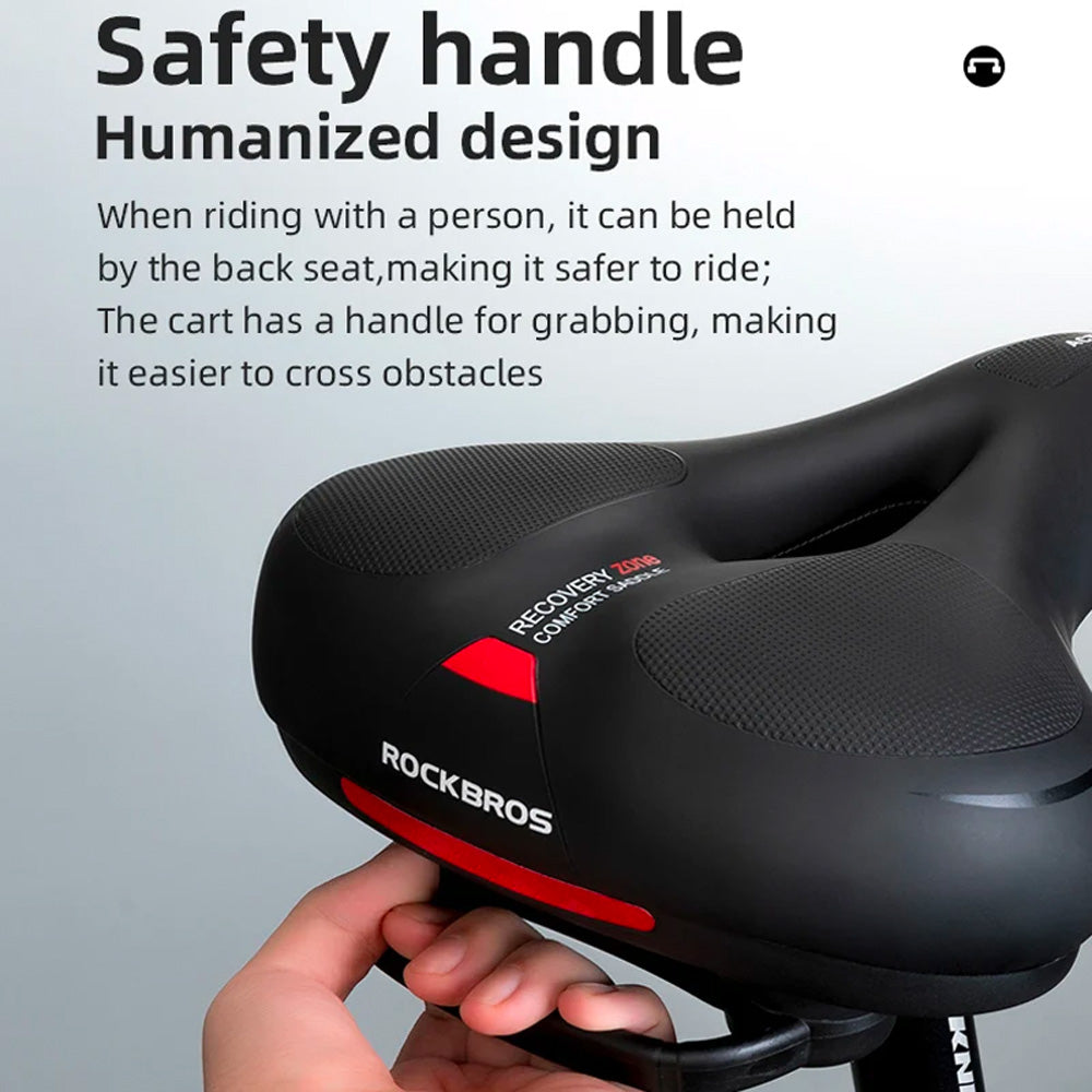 Comfortable bicycle saddle with reflectors - black and red - Carlat