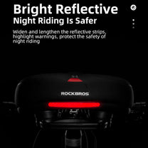 Comfortable bicycle saddle with reflectors - black and red - Carlat
