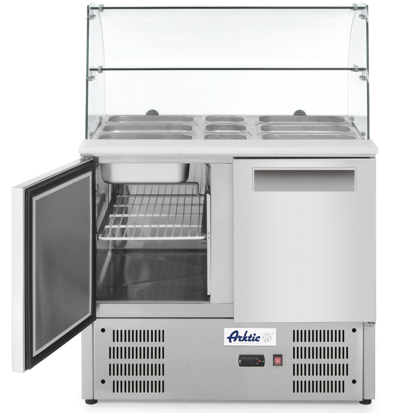 Commercial Refrigerators – 2-door salad cooling table with glass extension - Carlat
