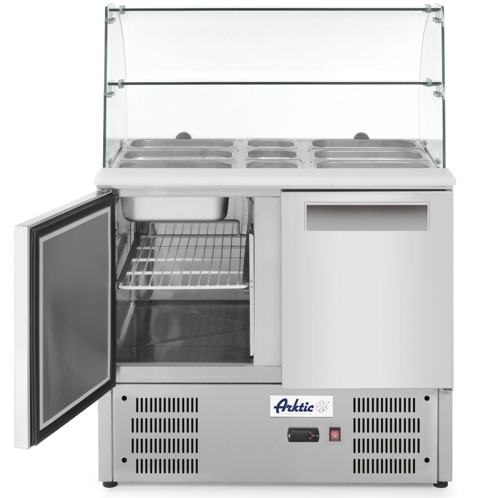Commercial Refrigerators – 2-door salad cooling table with glass extension - Carlat