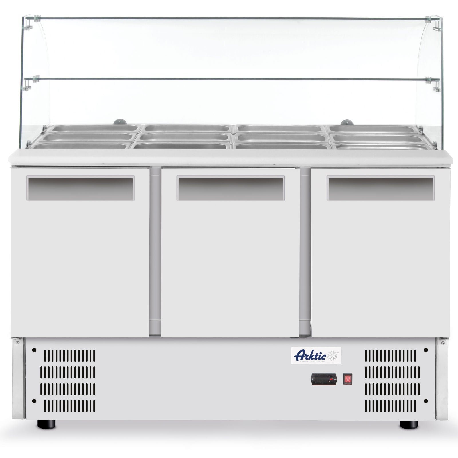 Commercial Refrigerators – 3-door salad cooling table with glass extension - Carlat