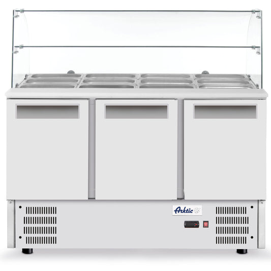 Commercial Refrigerators – 3-door salad cooling table with glass extension - Carlat
