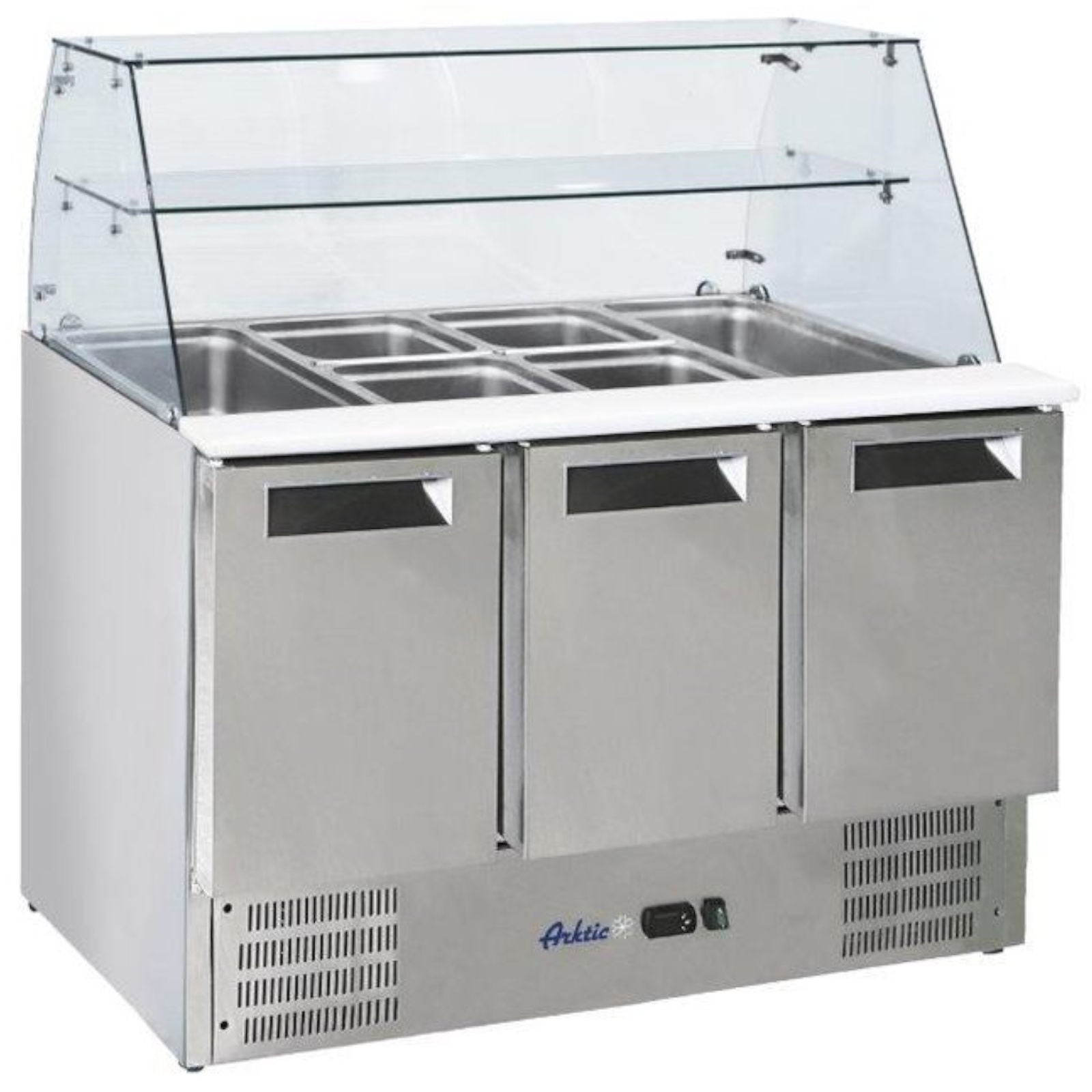 Commercial Refrigerators – 3-door salad cooling table with glass extension - Carlat