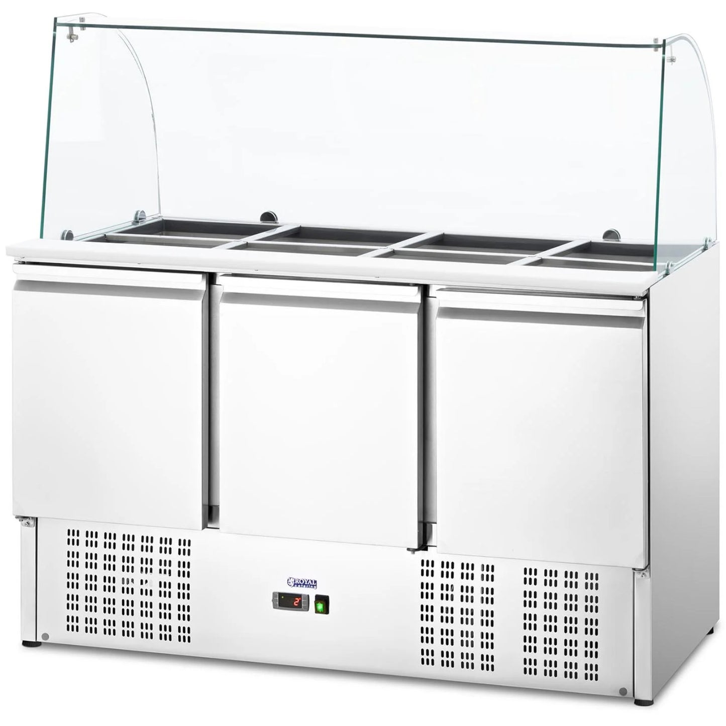 Commercial Refrigerators – 3-door salad cooling table with glass extension - Carlat