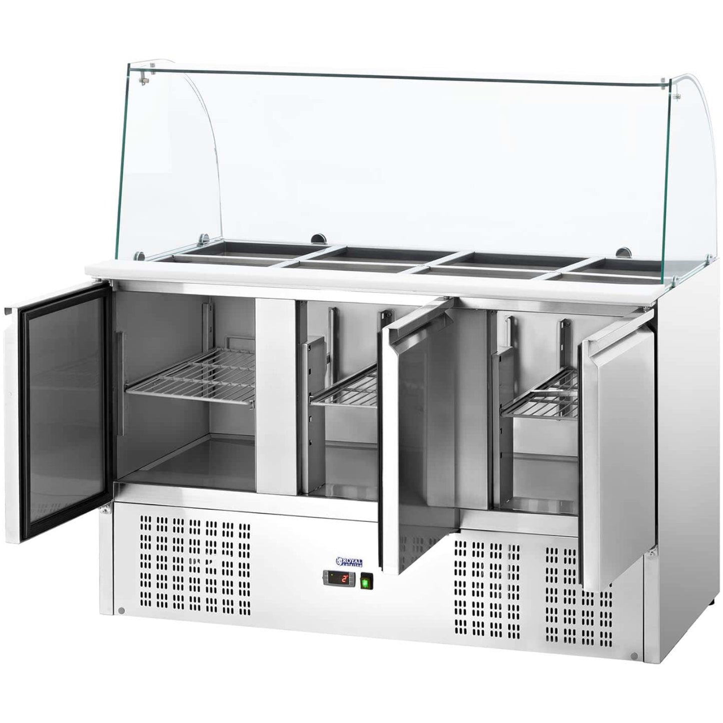 Commercial Refrigerators – 3-door salad cooling table with glass extension - Carlat