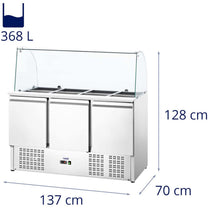 Commercial Refrigerators – 3-door salad cooling table with glass extension - Carlat