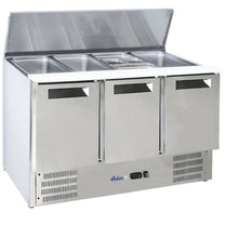 Commercial Refrigerators – 3-door salad refrigerated table with hinged cover - Carlat