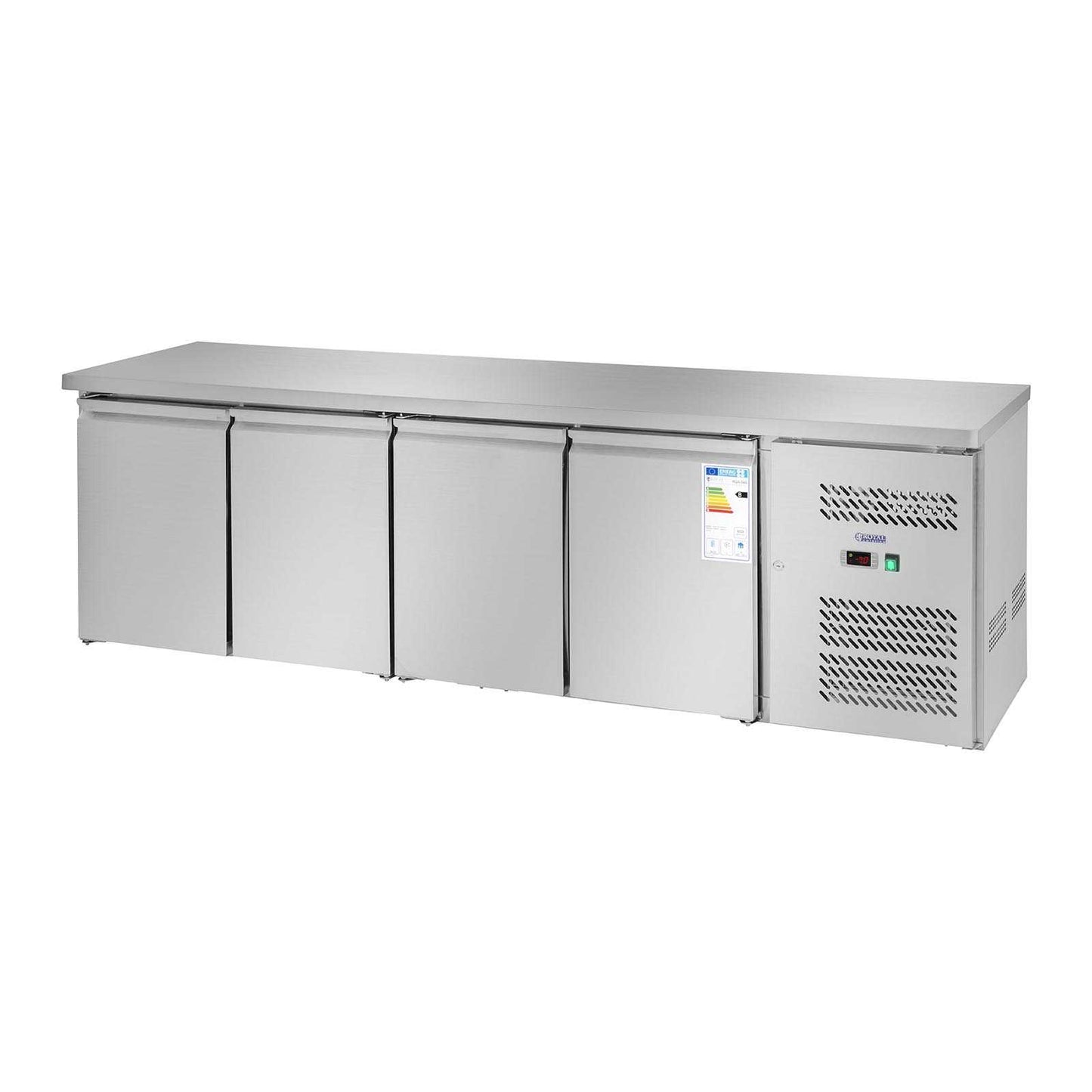 Commercial Refrigerators – 4-door cooling table with stainless steel worktop - Carlat