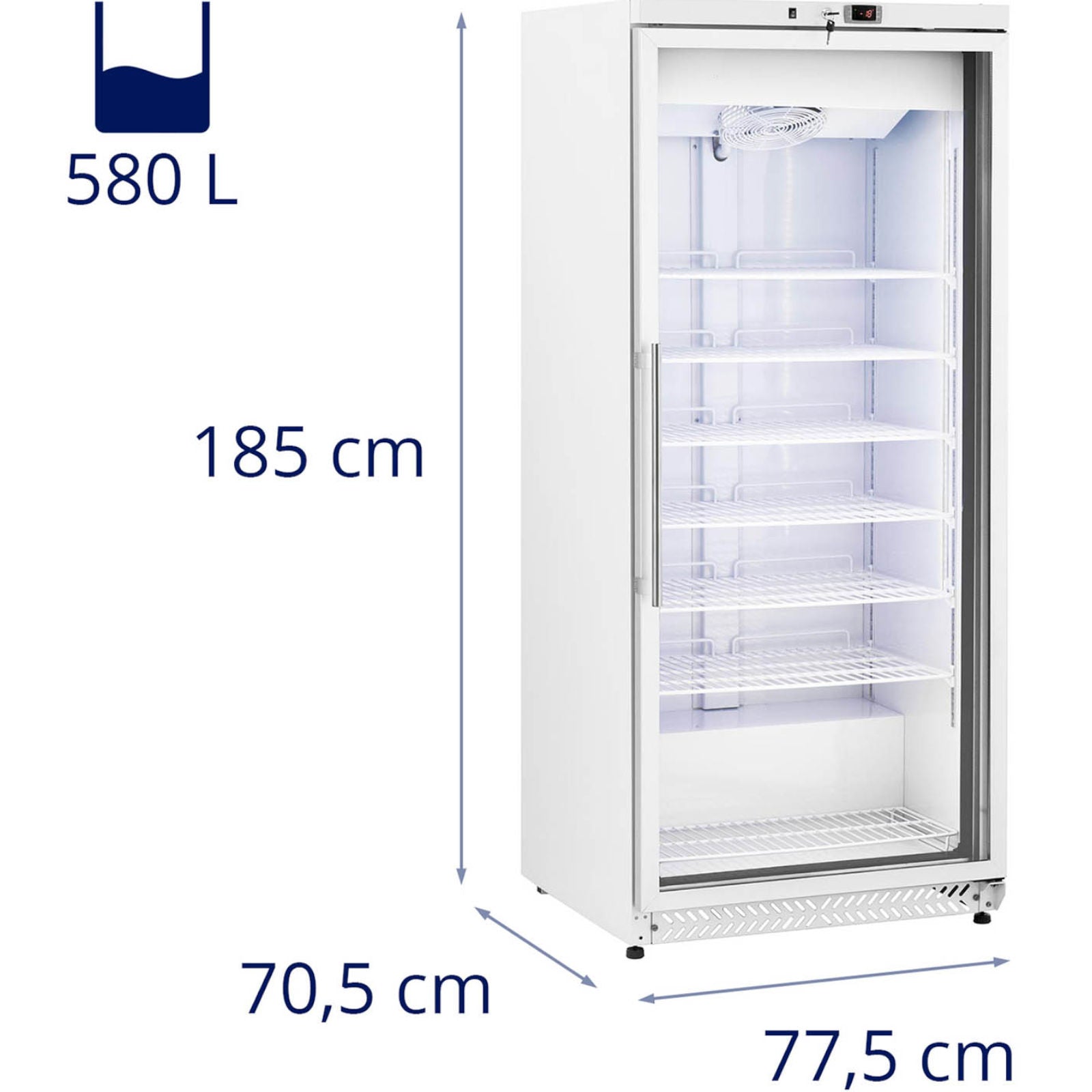 Commercial Refrigerators – Freezer cabinet, glass freezer, 7 shelves, 580 - Carlat