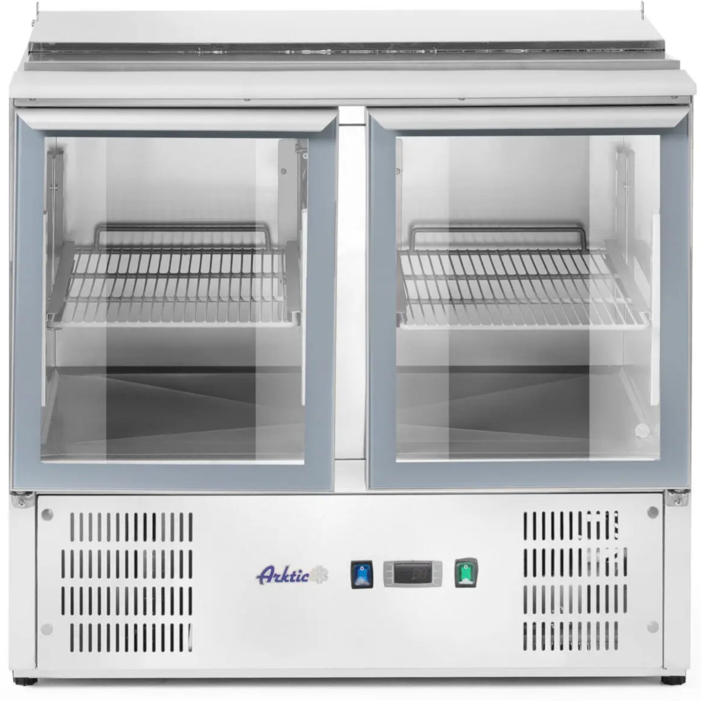 Commercial Refrigerators – Refrigerated salad table, 2-door, glass, with cover - Carlat
