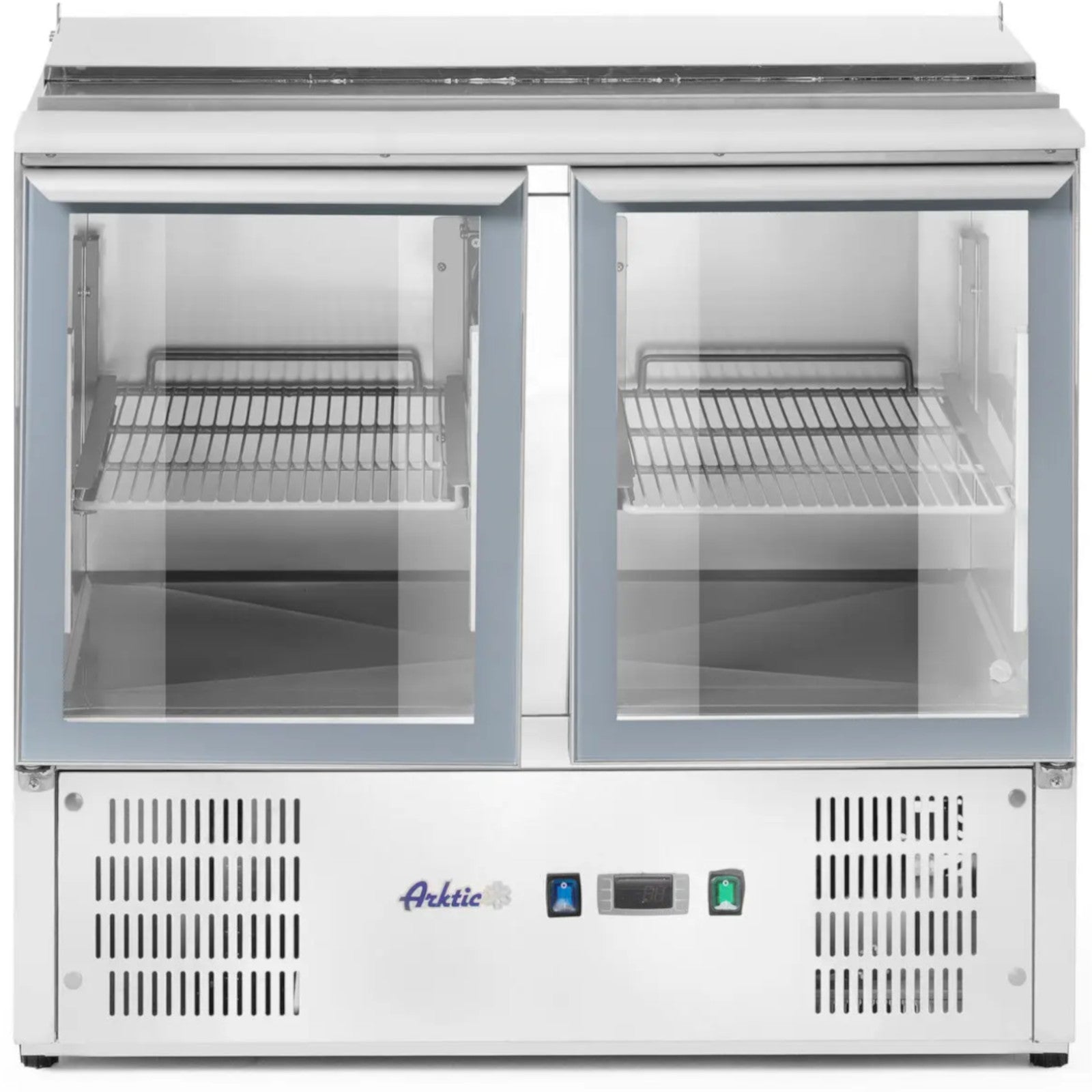 Commercial Refrigerators – Refrigerated salad table, 2-door, glass, with cover - Carlat