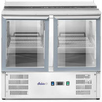 Commercial Refrigerators – Refrigerated salad table, 2-door, glass, with cover - Carlat