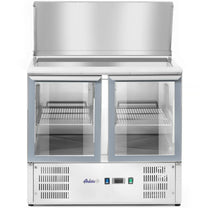 Commercial Refrigerators – Refrigerated salad table, 2-door, glass, with cover - Carlat
