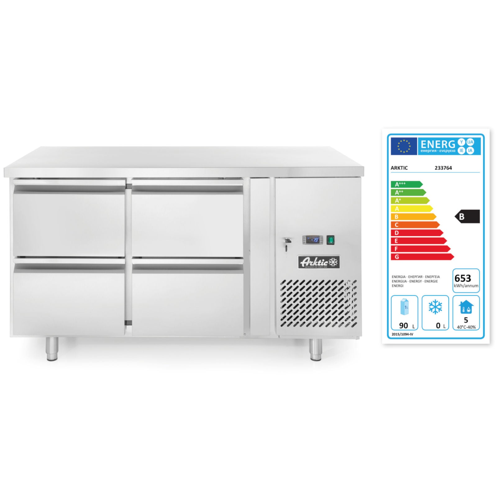Commercial Refrigerators – Refrigeration table with 4 drawers and side - Carlat