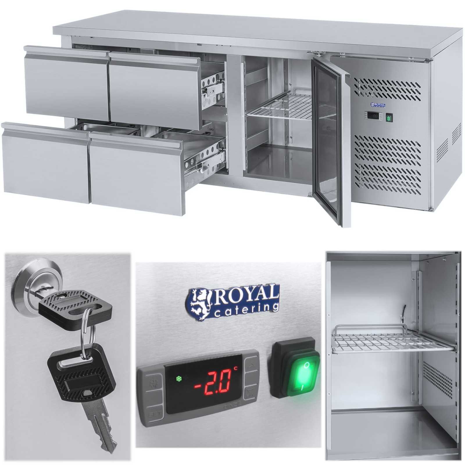 Commercial Refrigerators – Refrigeration table with steel worktop 4 drawers - Carlat