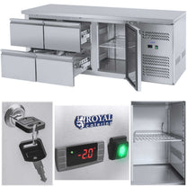 Commercial Refrigerators – Refrigeration table with steel worktop 4 drawers - Carlat