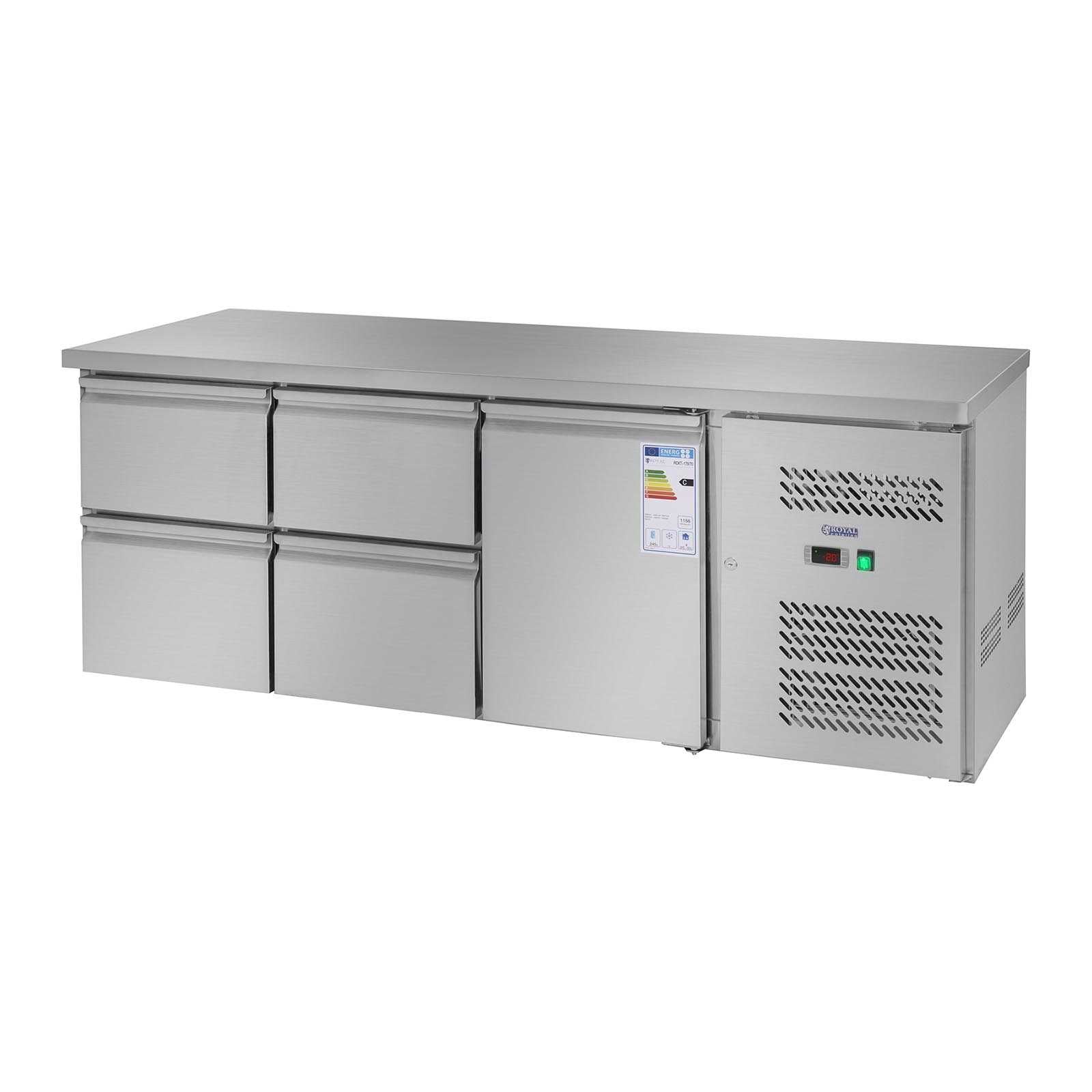 Commercial Refrigerators – Refrigeration table with steel worktop 4 drawers - Carlat