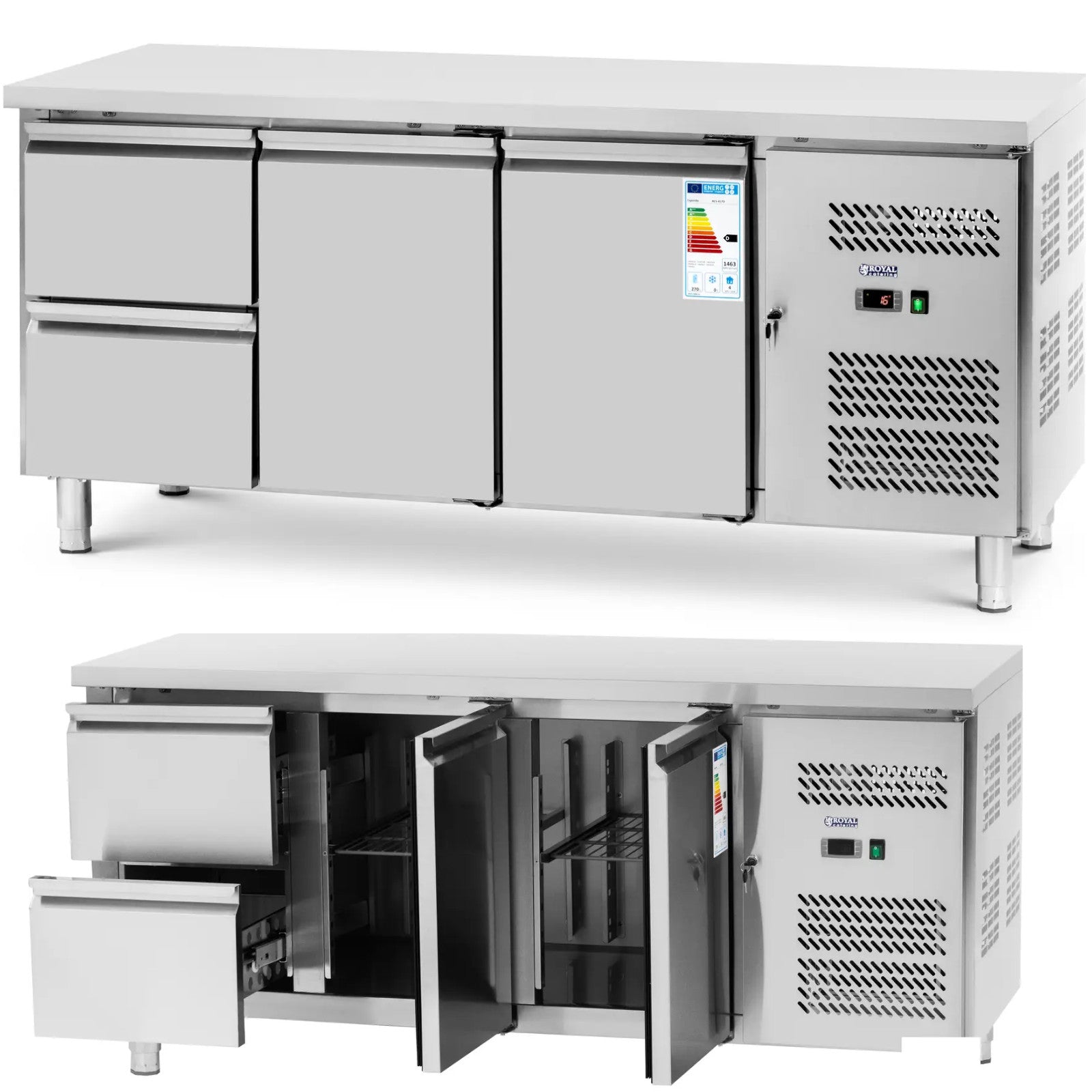 Commercial Refrigerators – Refrigeration table with worktop 2 chambers 2 - Carlat