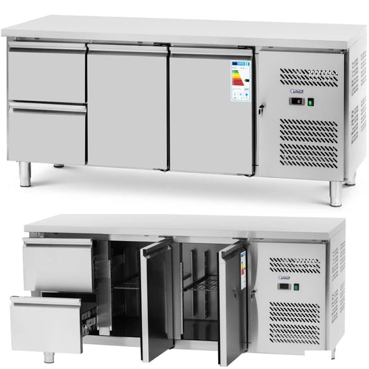 Commercial Refrigerators – Refrigeration table with worktop 2 chambers 2 - Carlat