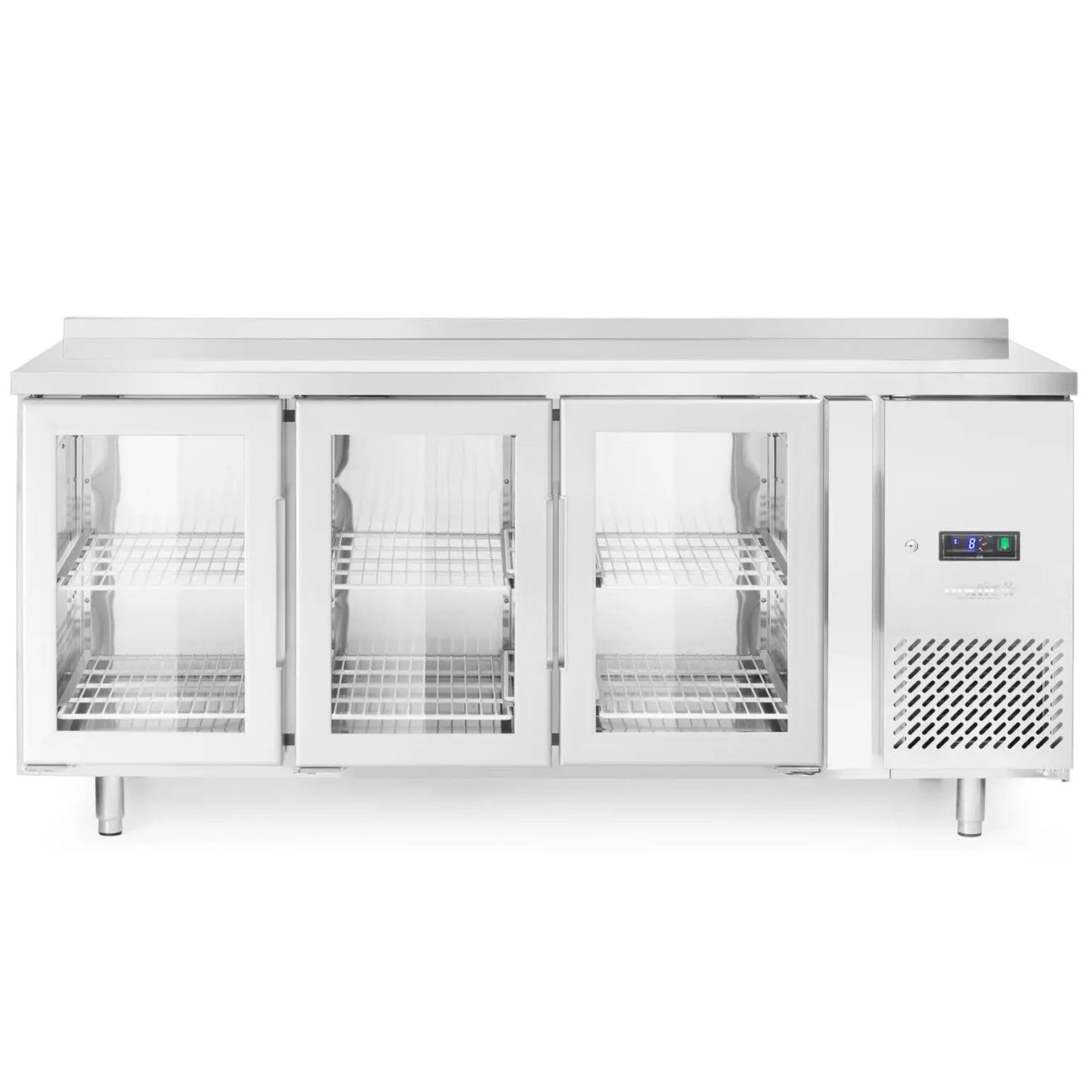 Commercial Refrigerators – Stół chłodniczy 3-drzwiowy przeszklony z blatem roboczym - Carlat