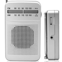 Compact, portable, travel-friendly, durable, pocket-sized FM radio powered by ER1072 batteries - Carlat