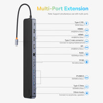 Computer Accessories – 12in1 HUB notebook stand USB-C USB-A DP - Carlat