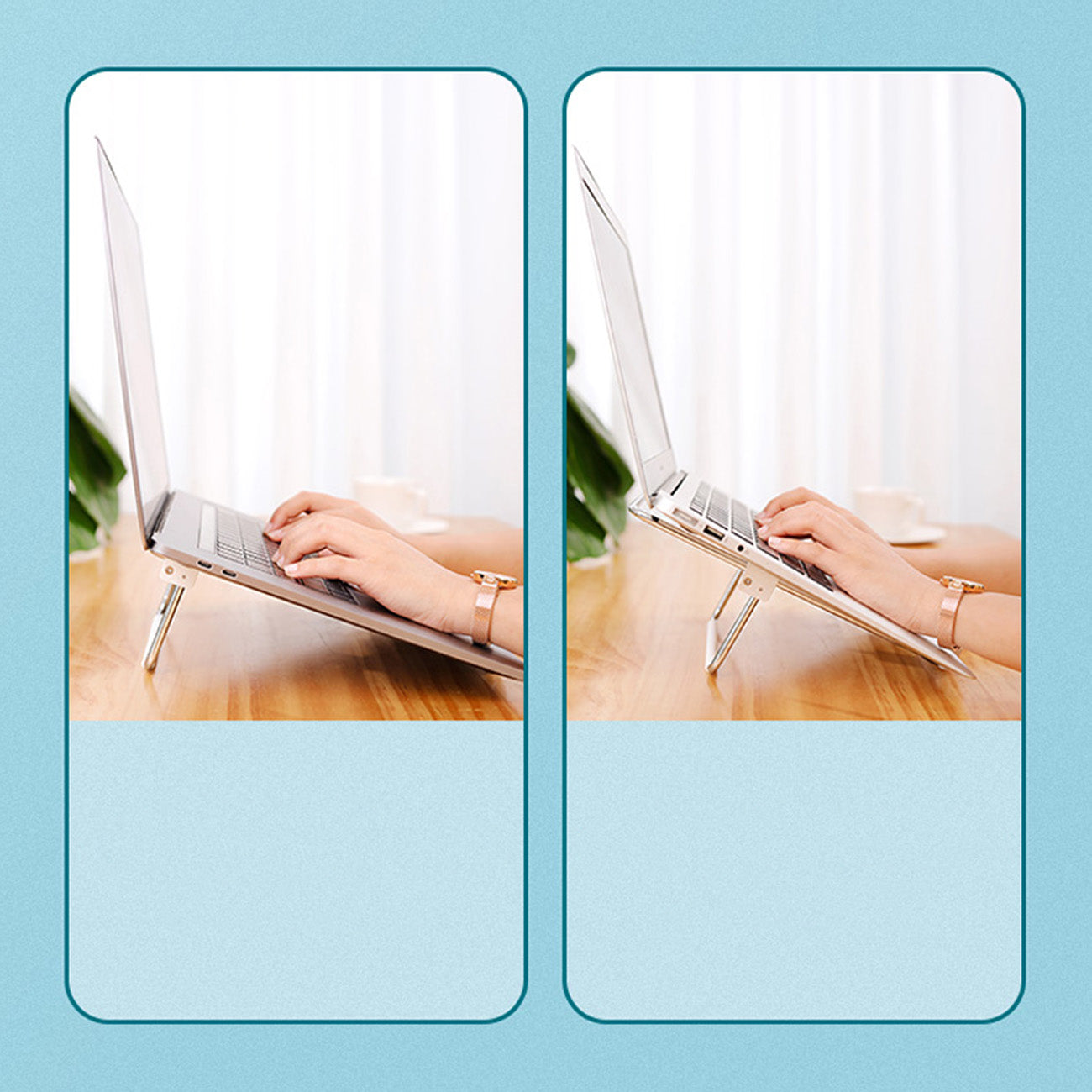 Computer Accessories – Adjustable laptop stand, silver - Carlat