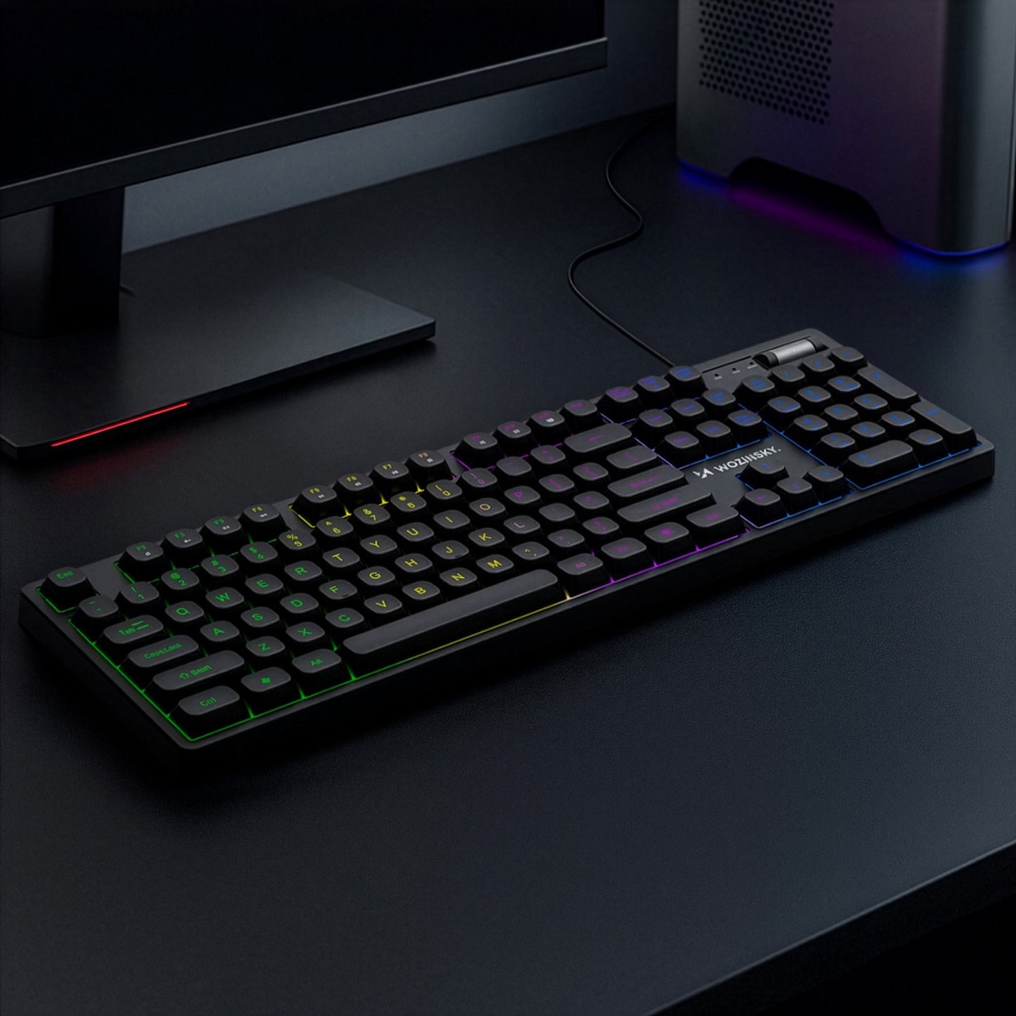 Computer Accessories – Backlit membrane keyboard with RGB gaming roller - Carlat